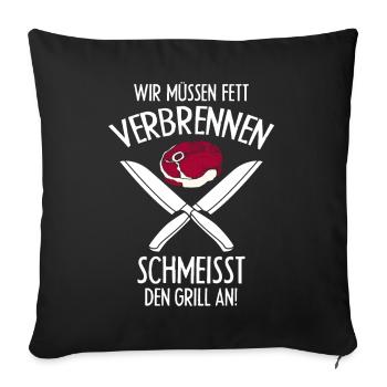 Grillmeister Metzger - Sofakissenbezug 45 x 45 cm - Schwarz - Vorne