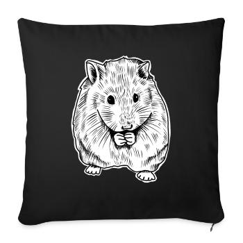 hamster - Sofa pillowcase 17,3'' x 17,3'' (45 x 45 cm) - black - Front