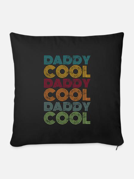 Daddy Cool Father Retro - Sofa pillowcase 17,3'' x 17,3'' (45 x 45 cm) - black