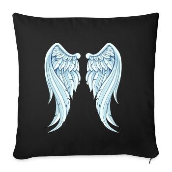Angelwing's funny gift idea Angel Wings - Sofa pillowcase 17,3'' x 17,3'' (45 x 45 cm) - black - Front