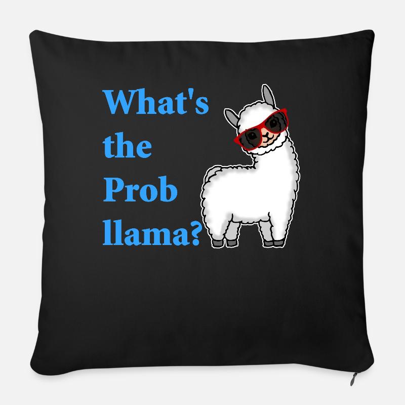 Lama Alpaka Spruch Geschenk Damen Herren Kinder - Sofakissenbezug 45 x 45 cm - Schwarz