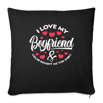 boyfriend girlfriend - Sofa pillowcase 17,3'' x 17,3'' (45 x 45 cm) - black - Front