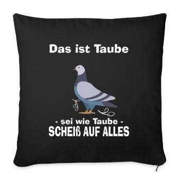 Tauben - Sofakissenbezug 45 x 45 cm - Schwarz - Vorne