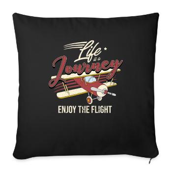 Avion - Housse de coussin décorative 45 x 45 cm - noir - Devant