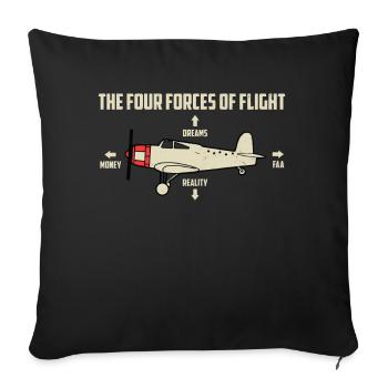 Avion - Housse de coussin décorative 45 x 45 cm - noir - Devant