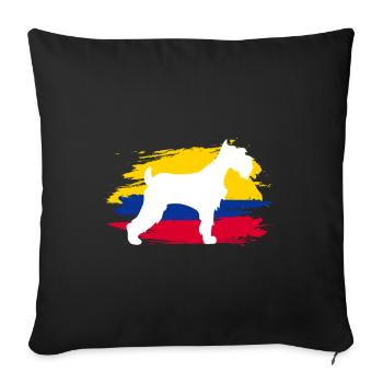 Drapeau de la Colombie et art animalier chien cadeaux - Housse de coussin décorative 45 x 45 cm - noir - Devant