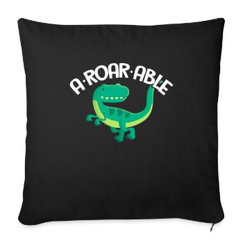 dinosaur - Sofa pillowcase 17,3'' x 17,3'' (45 x 45 cm) - black - Front
