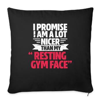 Gym - Sofa pillowcase 17,3'' x 17,3'' (45 x 45 cm) - black - Front