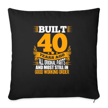 40e anniversaire - Housse de coussin décorative 45 x 45 cm - noir - Devant