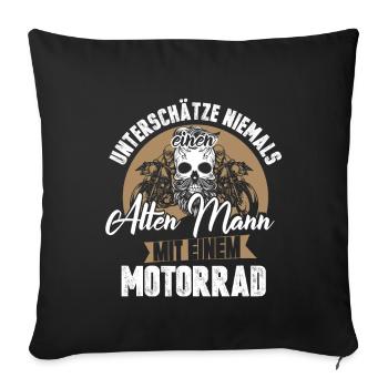 Motorrad Bike Biker - Sofakissenbezug 45 x 45 cm - Schwarz - Vorne