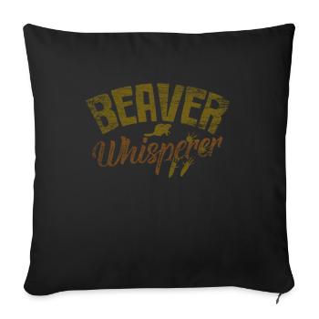 Biber - Sofakissenbezug 45 x 45 cm - Schwarz - Vorne