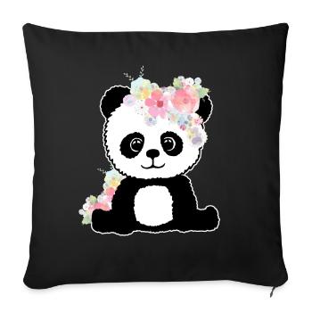 Panda Lustig Geschenk Damen Herren Kinder - Sofakissenbezug 45 x 45 cm - Schwarz - Vorne
