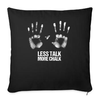 Moins parler plus craie bloc bloc drôle disant - Housse de coussin décorative 45 x 45 cm - noir - Devant
