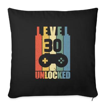 Level 30 - Sofa pillowcase 17,3'' x 17,3'' (45 x 45 cm) - black - Front