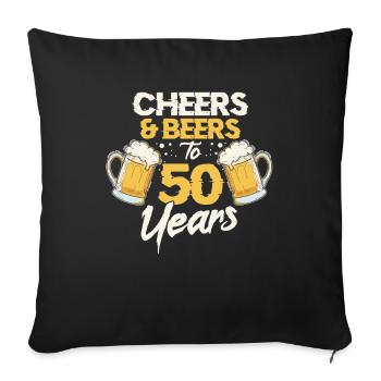 50th birthday - Sofa pillowcase 17,3'' x 17,3'' (45 x 45 cm) - black - Front