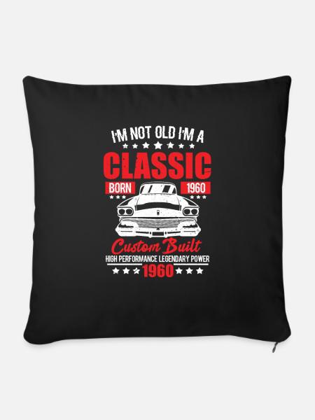 1960 Classic Car - Sofakissenbezug 45 x 45 cm - Schwarz