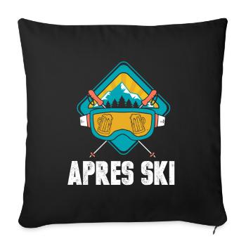 Ski Skiurlaub Apres Ski - Sofakissenbezug 45 x 45 cm - Schwarz - Vorne