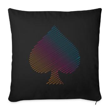 Poker spades - Sofa pillowcase 17,3'' x 17,3'' (45 x 45 cm) - black - Front