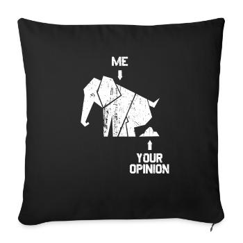 éléphant caca moi votre avis énonciations coquines - Housse de coussin décorative 45 x 45 cm - noir - Devant