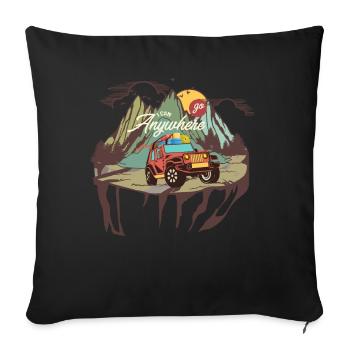 4x4 father's day - Sofa pillowcase 17,3'' x 17,3'' (45 x 45 cm) - black - Front