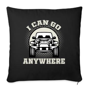 Displacement off-road vehicle - Sofa pillowcase 17,3'' x 17,3'' (45 x 45 cm) - black - Front