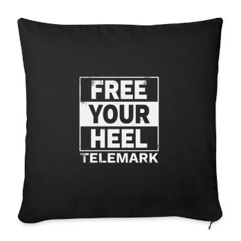 Telemark Free Heel Nordic Ski Sport Gift - Sofa pillowcase 17,3'' x 17,3'' (45 x 45 cm) - black - Front