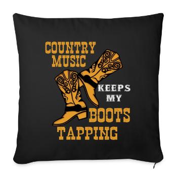 Danse en ligne, bottes de danse en ligne - Housse de coussin décorative 45 x 45 cm - noir - Devant