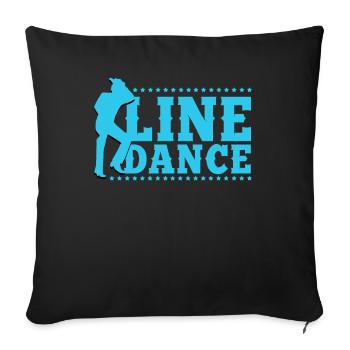 Linedance, Line dance Linedancer - Housse de coussin décorative 45 x 45 cm - noir - Devant
