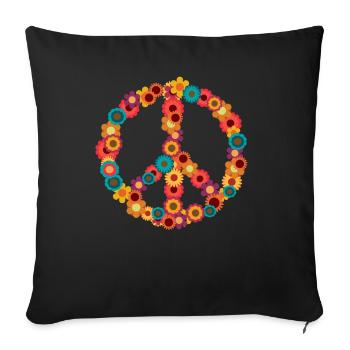 Peace - Sofakissenbezug 45 x 45 cm - Schwarz - Vorne