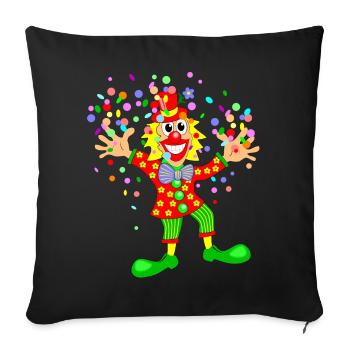 Clown de carnaval - Housse de coussin décorative 45 x 45 cm - noir - Devant