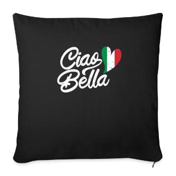 Italian Italy Italian Italia Gift - Sofa pillowcase 17,3'' x 17,3'' (45 x 45 cm) - black - Front