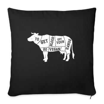 Go Vegan Vegan végétarien sans viande cadeau - Housse de coussin décorative 45 x 45 cm - noir - Devant