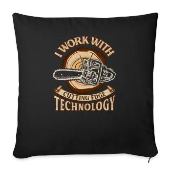 Funny Lumberjack - Arborist - Meme Woodwork - - Housse de coussin décorative 45 x 45 cm - noir - Devant