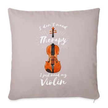 Joueur de violon violon violon disant thérapie - Housse de coussin décorative 45 x 45 cm - taupe clair - Devant