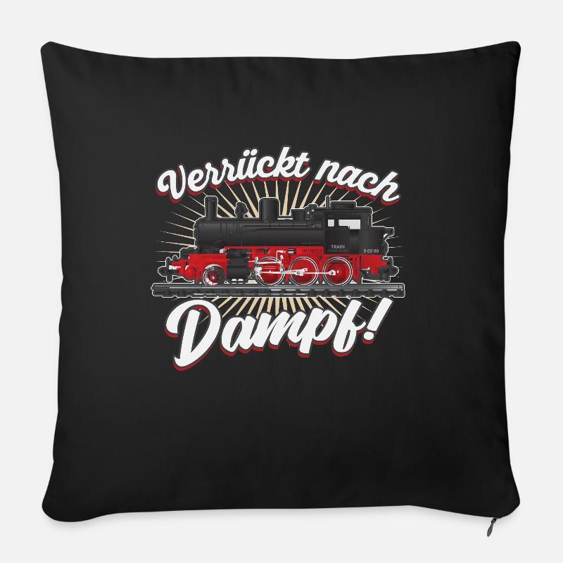 Verrückt nach Dampf Dampflok - Sofakissenbezug 45 x 45 cm - Schwarz