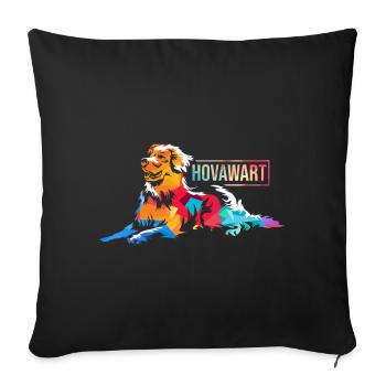 Chien Hovawart - Housse de coussin décorative 45 x 45 cm - noir - Devant
