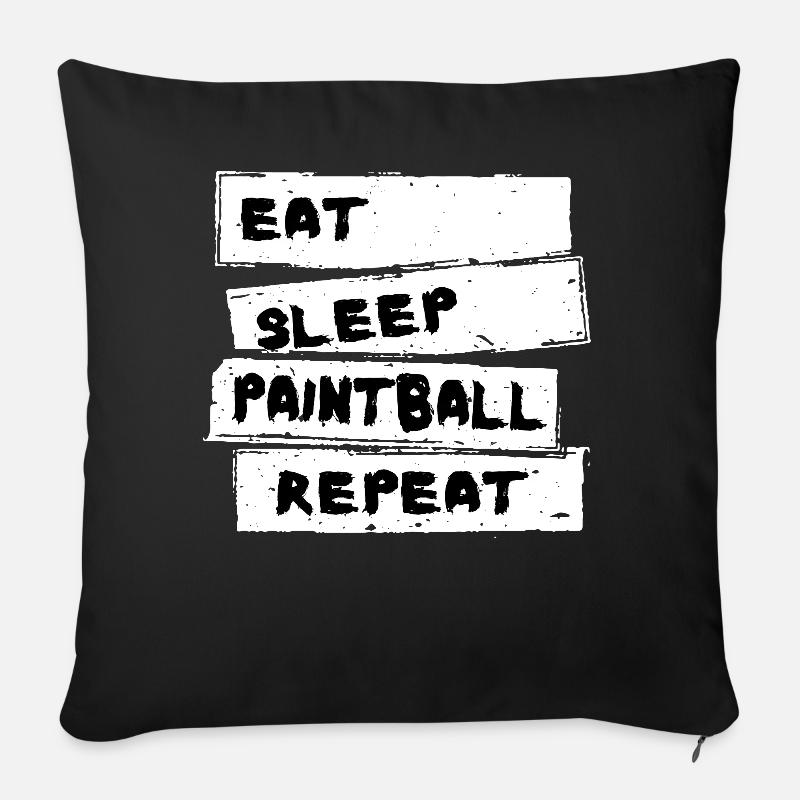 Paintball - tee de paintball - Housse de coussin décorative 45 x 45 cm - noir