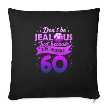 60th Birthday - Sofa pillowcase 17,3'' x 17,3'' (45 x 45 cm) - black - Front