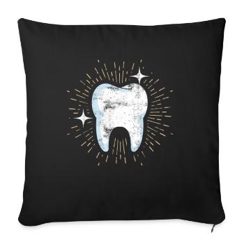 Dentiste dentiste hygiène dentaire dentiste Halloween - Housse de coussin décorative 45 x 45 cm - noir - Devant