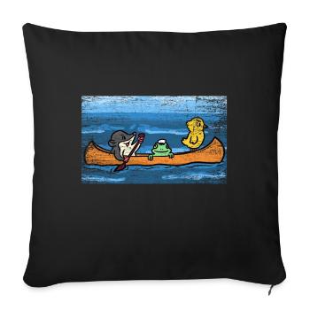 Canoë Canoë Kayak cadeau - Housse de coussin décorative 45 x 45 cm - noir - Devant