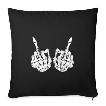 fuck off - Sofa pillowcase 17,3'' x 17,3'' (45 x 45 cm) - black - Front