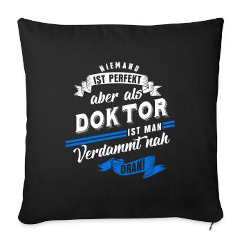 Doktor Doktortitel Doktorarbeit - Sofakissenbezug 45 x 45 cm - Schwarz - Vorne