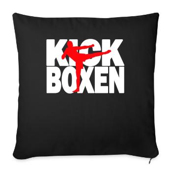 Kickboxen - Kickboxing Kickboxer Kickboxerin - Sofakissenbezug 45 x 45 cm - Schwarz - Vorne