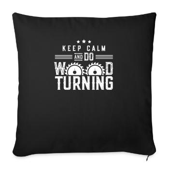 Wood turning woodturners Wood turning team woodturning - Sofa pillowcase 17,3'' x 17,3'' (45 x 45 cm) - black - Front