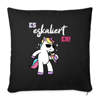 Tenue de groupe licorne Escalates Eh soirée filles - Housse de coussin décorative 45 x 45 cm - noir - Devant