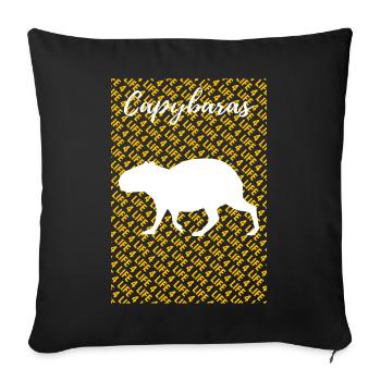 Pet Capybara tshirt - Sofa pillowcase 17,3'' x 17,3'' (45 x 45 cm) - black - Front