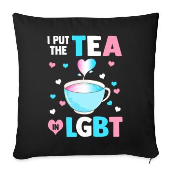 Put The Tea in LGBT Trans Flag - Sofa pillowcase 17,3'' x 17,3'' (45 x 45 cm) - black - Front