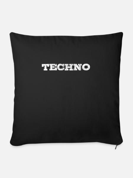 Techno - Sofakissenbezug 45 x 45 cm - Schwarz