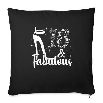16. Geburtstag 16 Jahre Geburtstagsgeschenk - Sofakissenbezug 45 x 45 cm - Schwarz - Vorne