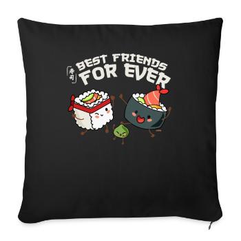 Meilleurs amis pour toujours Sushi Love Japan - Housse de coussin décorative 45 x 45 cm - noir - Devant